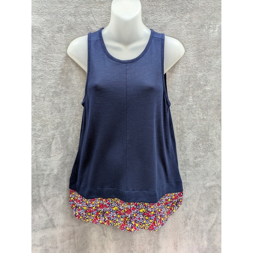 J Crew Mixed Media Tank‎ Top Womens Small Floral Contrast Bloomcore Cottagecore